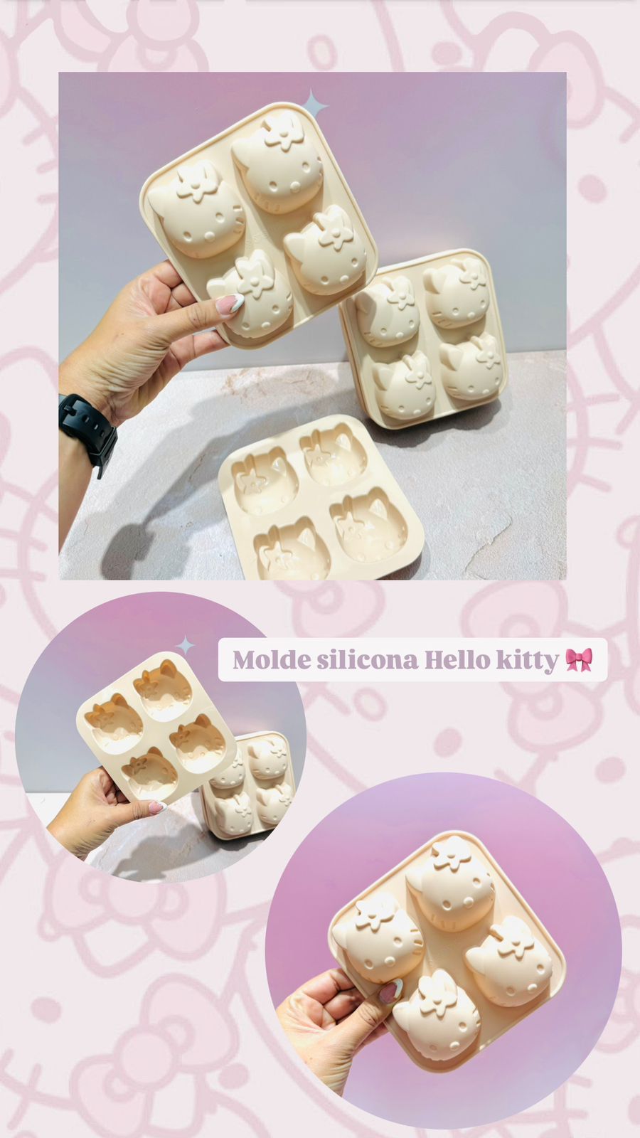 MOLDE SILICONA HELLO KITTY